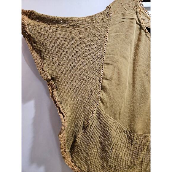 Parsley & Sage Asymmetrical Tunic Top Sweater Artsy Art Textured Women's L Brown - Picture 2 of 8